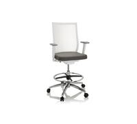 ASPEN WORK W - Chaise de comptoir Gris / Blanc