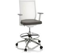 ASPEN WORK W - Chaise de comptoir Gris / Blanc