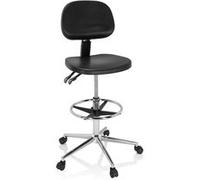 Siège technique / Tabouret technique TOP WORK 24 I en mousse rigide, chromé noir hjh OFFICE Noir G