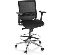 Siège technique / Tabouret technique TOP WORK 78, tissu maille bleu /noir hjh OFFICE Noir G