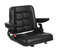 Siège Tracteur Universel avec Ceinture Sécurité Auto AccoudoirsRéglable | Siège Chariot Élévateur PVC, Dossier 35°-180°, Support 100kg pour Tracteur Tondeuse Mini-Pelle Chargeuse Engin Chantier