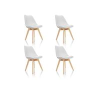 SCANDI lot de 4 - Chaise à coque Blanc