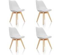 Siège visiteur / Chaise coque SCANDI Plastique blanc Set dans un lot de 4 hjh OFFICE Blanc G