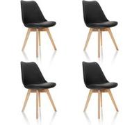 SCANDI lot de 4 - Chaise à coque Noir