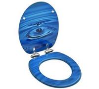 vidaXL Siège de toilette Design Goutte d'eau – MDF – Couvercle Soft-Close – Bleu