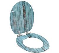 vidaXL Siège de toilette MDF avec couvercle Soft-Close design vieux bois