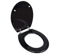 Siège de toilette MDF Couvercle à fermeture en douceur Noir