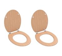 vidaXL Siège de toilette MDF Bambou – Couvercle à fermeture en douceur