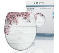 Siège WC SCHÜTTE FLOWERS & WOOD, abattant de WC en plastique thermodurci avec fermeture automatique, lunette de WC, siège de toilette