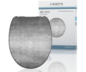 Siège WC SCHÜTTE INDUSTRIAL GREY, abattant de WC en plastique thermodurci avec fermeture automatique, lunette de WC, siège de toilette