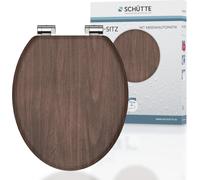 Siège WC SCHÜTTE MDF DARK WOOD, avec abaissement automatique