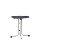 SIEGER Table Pliante avec Plateau de Table MECALIT®-Pro - Structure en Graphite - Dessus de Table - Marbre - Ardoise - Anthracite - Diamètre : env. 70 cm