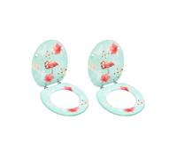 vidaXL Sièges de toilette avec couvercle 2 pcs. MDF design flamant rose