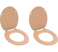 Sièges WC lot de 2 avec couvercles MDF Design de bambou