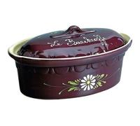 SIEGFRIED - Terrine - 37.5 cm - capacité 4 L - aubergine/ fleurs blanches - Baeckeoffe N°6