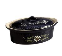 Siegfried Terrine Ovale 41.5 Cm Bleu Decor Fleurs Blanches 134D7
