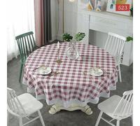 SIEKEO Nappe Ronde en PVC Doux Imperméable 180-220 cm, Motif Géométrique, Toile Cirée pour Salle à Manger et Salon, Tapis Décoratif pour la Maison (D, diamètre 180cm)
