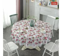 SIEKEO Nappe Ronde en PVC Doux Imperméable 180-220 cm, Motif Géométrique, Toile Cirée pour Salle à Manger et Salon, Tapis Décoratif pour la Maison (G, diamètre 220cm)