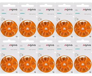 Siemens 24606 Lot de 60 piles pour appareils auditifs Signia Taille 13 Orange