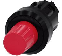 Siemens 3SU10000HC200AA0 3SU1000-0HC20-0AA0 Bouton d'arrêt collerette plastique, rond bouton noir, rouge décrochage par rotation