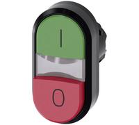 Siemens 3SU10013BB420AK0 3SU1001-3BB42-0AK0 Bouton-poussoir à double touche collerette plastique bouton noir, vert, rouge 1 pc(s)