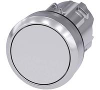 Siemens 3SU10500AB600AA0 3SU1050-0AB60-0AA0 Bouton-poussoir collerette métal, finition brillante, actionneur plat blanc 1 pc(s)