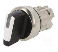 Siemens Commutateur à manette 3SU10522BL600AA0 collerette métal brillante noir, blanc 2 x 45°