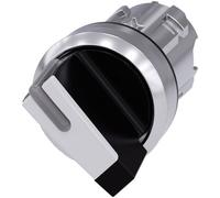 Siemens 3SU10522BF600AA0 3SU1052-2BF60-0AA0 Commutateur à manette collerette métal, finition brillante noir, blanc 1 x 90 °