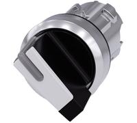 Siemens 3SU10522BF600AA0 3SU1052-2BF60-0AA0 Commutateur à manette collerette métal, finition brillante noir, blanc 1 x 90 °