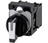 Siemens 3SU11002BL601NA0 3SU1100-2BL60-1NA0 Commutateur à manette noir, blanc 2 x 45 ° 1 pc(s)