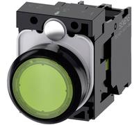 Siemens 3SU11020AB401BA0 3SU1102-0AB40-1BA0 Bouton-poussoir lumineux à rappel collerette plastique, actionneur plat vert 1 pc(s)