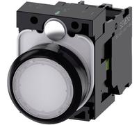 Siemens 3SU11020AB601BA0 3SU1102-0AB60-1BA0 Bouton-poussoir lumineux à rappel collerette plastique, actionneur plat blanc 1 pc(s)