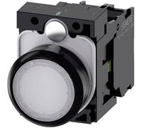 Siemens 3SU11020AB601BA0 3SU1102-0AB60-1BA0 Bouton-poussoir lumineux à rappel collerette plastique, actionneur plat blanc 1 pc(s)