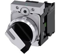 Siemens 3SU11502BF601BA0 3SU1150-2BF60-1BA0 Commutateur rotatif collerette métal, finition brillante noir, blanc 1 x 90 ° 1 pc(s)
