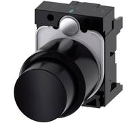 Siemens 3SU12000FB100AA0 3SU1200-0FB10-0AA0 Bouton-poussoir avec course longue, collerette plastique, actionneur surélevé noir
