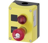 Siemens 3SU18020NA002AB2 3SU1802-0NA00-2AB2 Boîtier pour montage au sol, collerette métal, avec étiquette 1 bouton rouge, noir