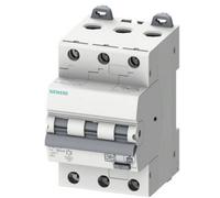 Siemens 5SU13366FP16 Interrupteur différentiel/Disjoncteur de protection Taille du fusible = 3 3 pôles 16 A 0.03 A