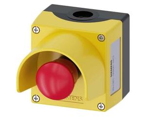 Siemens Bouton coup de poing en boîtier, avec collerette de protection Jaune Déverrouillage par rotation SIRIUS ACT 3SU1801-0NA00-2AC2 1 pc