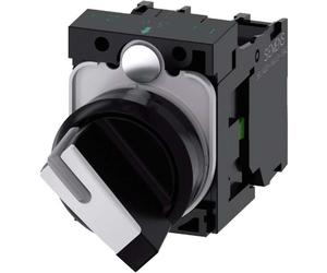 Siemens Commutateur rotatif Bague frontale plastique noir, blanc 1 x 90 ° SIRIUS ACT 3SU1100-2BF60-1MA0 1 pc