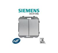 Siemens - double poussoir alu delta iris siemens