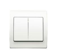SIEMENS - Double Poussoir Blanc Delta Iris + Plaque basic Blanc