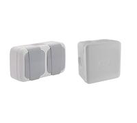 SIEMENS - Étanche Double Prise 2P+T gris & Boite de derivation electrique - etanche exterieur - IP55 85X85 - Debflex - 718806 - Polypropylène, Gris
