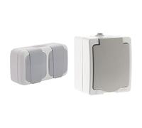 SIEMENS - Étanche Double Prise 2P+T gris & Zenitech - Akya Prise 2P plus T 16A Gris Clair IP54 1 Paquet