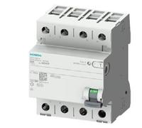 Siemens Interrupteur différentiel, 4 pôles, type B, avec retardateur court, entrée : 63 A, 500 mA, AC : 400 V.
