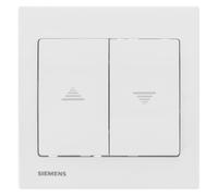SIEMENS - Interrupteur Volet Roulant Blanc Delta Iris - Plaque Basic Blanc