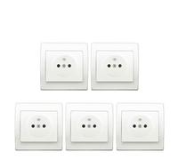 SIEMENS - Lot 5 Prise 2P+T Blanc Delta Iris - Plaque Basic Blanc