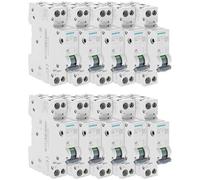 Siemens - Lot de 10 Disjoncteurs électriques phase + neutre 10A