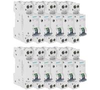 Siemens - Lot de 10 Disjoncteurs électriques phase + neutre 20A