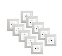 SIEMENS - LOT de 10 Prises 2P+T Blanc Delta Viva + Plaques Gris