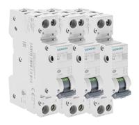 SIEMENS - Lot De 3 Disjoncteurs Électriques Phase + Neutre 2A